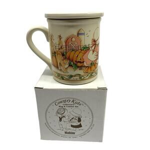 Vintage 1990 Watkins "Sharing is Fun" 6184 Cup 4 of 6 Coffee Mug & Coaster Set